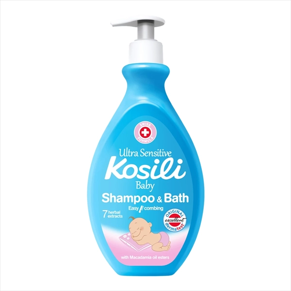 KOSILI KUPKA I ŠAMPON ZA BEBE ULTRA SENSITIVE PLAVI SA PUMPICOM 400ML