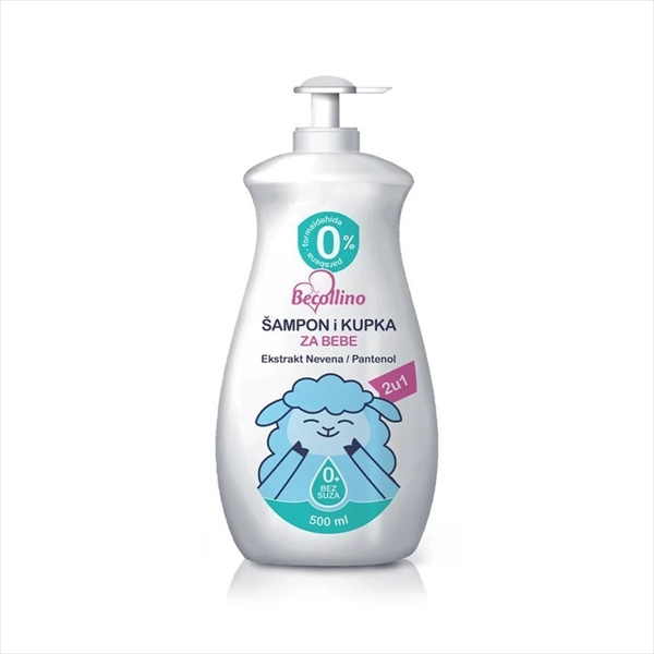 BECOLLINO ŠAMPON I KUPKA ZA BEBE 2U1 PUMPICA 500ML