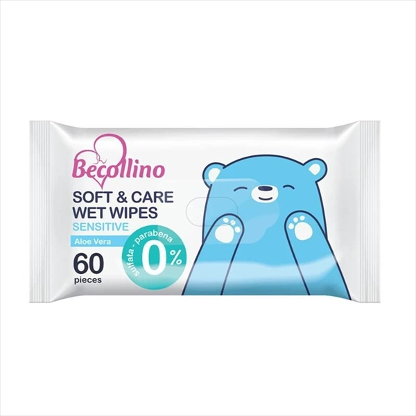 BECOLLINO BABY VLAŽNE MARAMICE SOFT&CARE SENSITIVE ALOE VERA 60KOM
