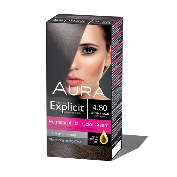 AURA EXPLICIT BOJA ZA KOSU 4.80 MOKA SMEĐA