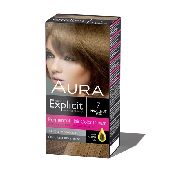 AURA EXPLICIT BOJA ZA KOSU 7 LEŠNIK
