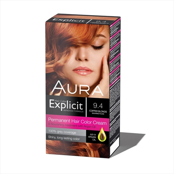 AURA EXPLICIT BOJA ZA KOSU 9.4 BAKARNO PLAVA