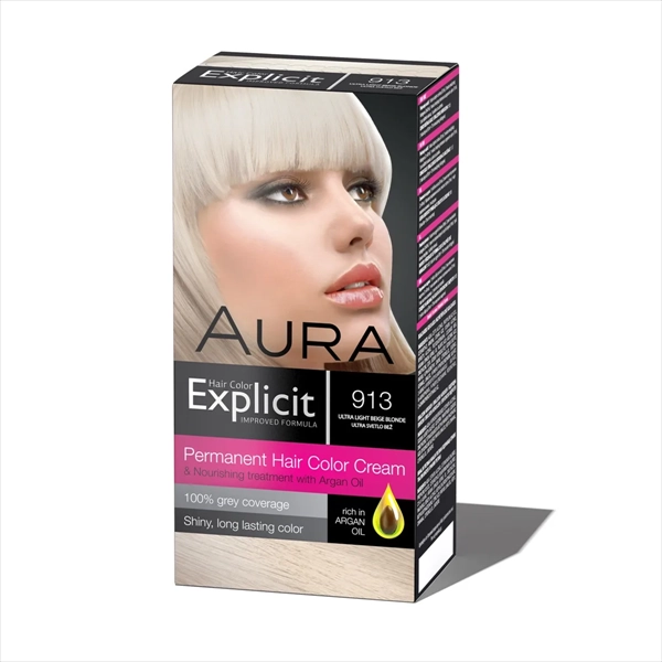 AURA EXPLICIT BOJA ZA KOSU 913 ULTRA SVETLO BEŽ