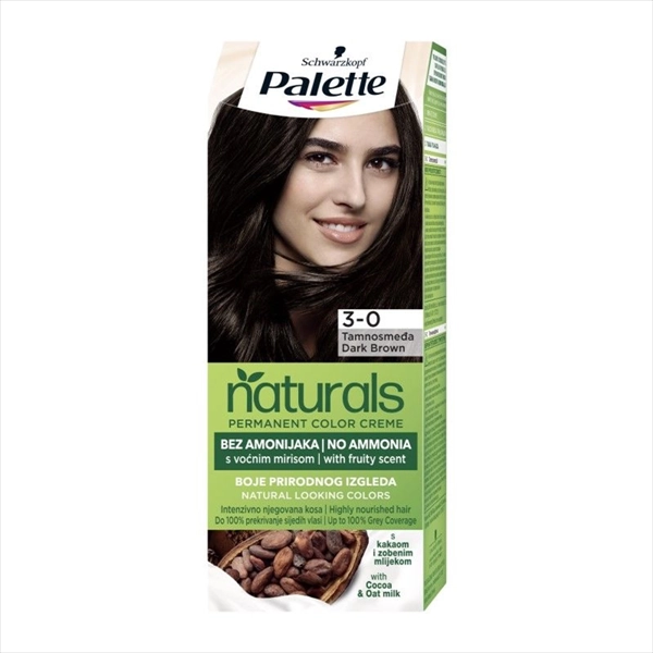 PALETTE NATURALS COLOR BOJA ZA KOSU 800 (3-0) TAMNOSMEĐA
