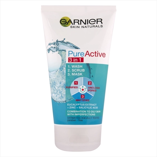 GARNIER SKIN NATURALS GEL ZA ČIŠĆENJE LICA PURE ACTIVE 3U1 150ML
