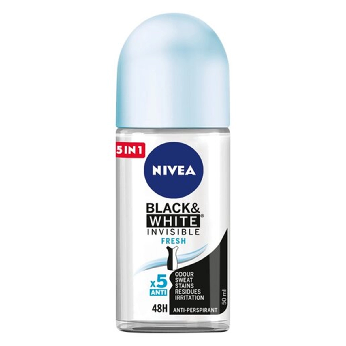 NIVEA DEO ROLL-ON BLACK&WHITE INVISIBLE FRESH 48H WOMEN 50ML