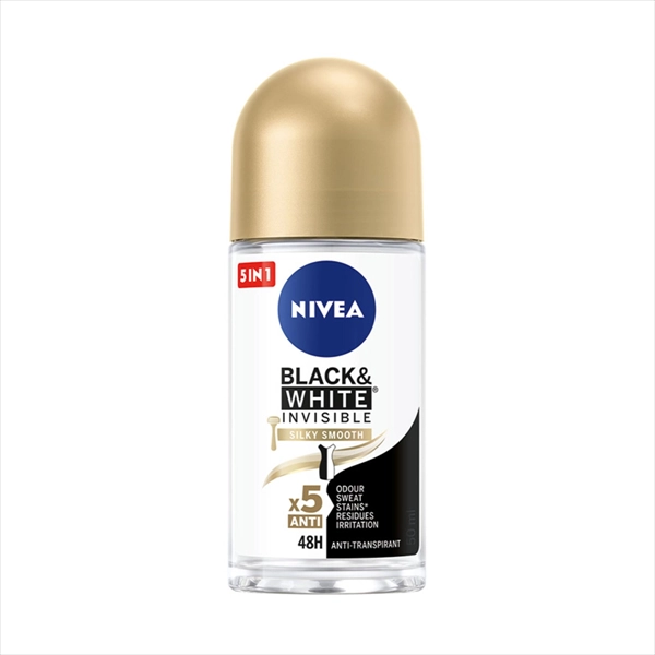 NIVEA DEO ROLL-ON BLACK&WHITE INVISIBLE SILKY SMOOTH WOMEN 50ML