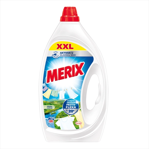 MERIX TEČNI DETERDŽENT ZA VEŠ GORSKA SVEŽINA 66 PRANJA 2.97L