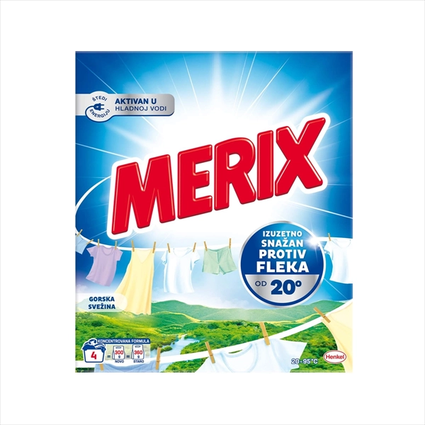 MERIX PRAŠKASTI DETERDŽENT ZA VEŠ GORSKA SVEŽINA 4 PRANJA 300G