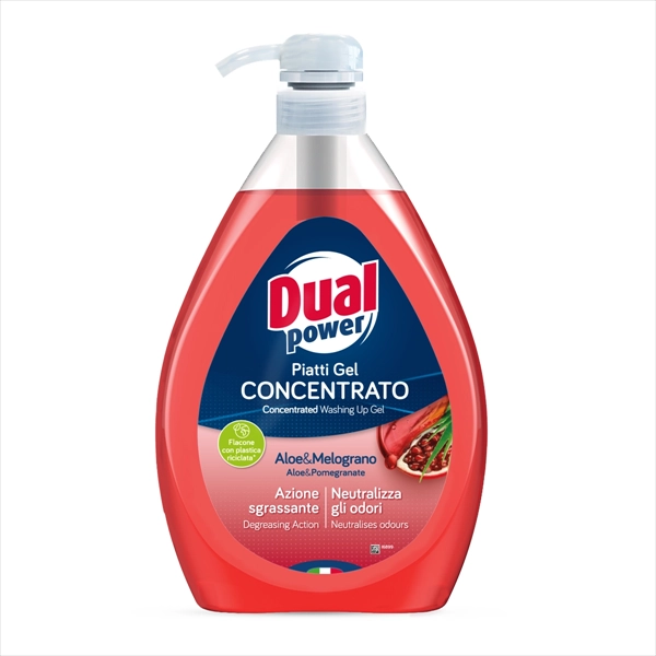 DUAL GEL DETERDŽENT ZA PRANJE SUDOVA ALOE&POMEGRANATE PUMPICA 1L