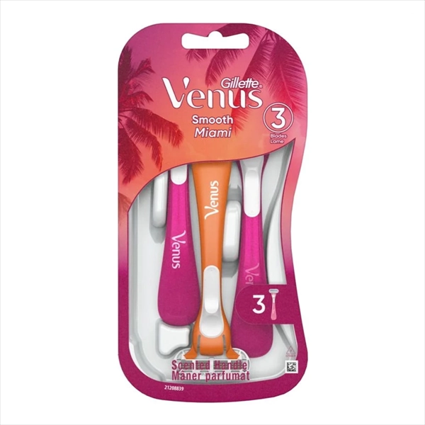 GILLETTE JEDNOKRATNI BRIJAČ VENUS SMOOTH MIAMI 3KOM