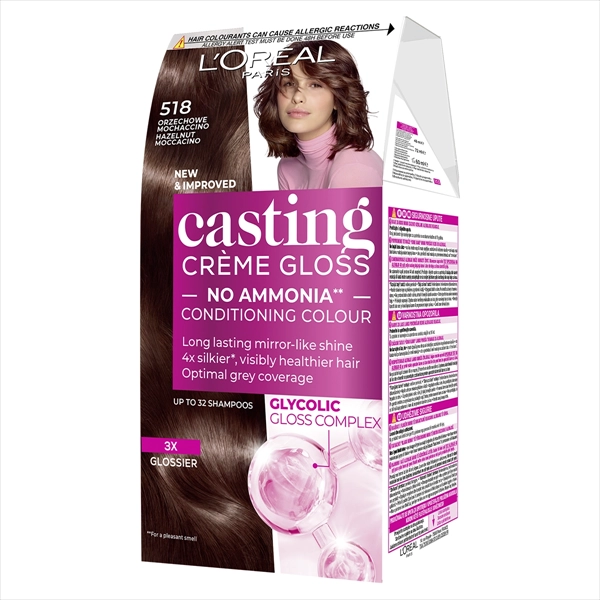 L'OREAL BOJA ZA KOSU CASTING CREME GLOSS 518 HAZELNUT MOCCACINO