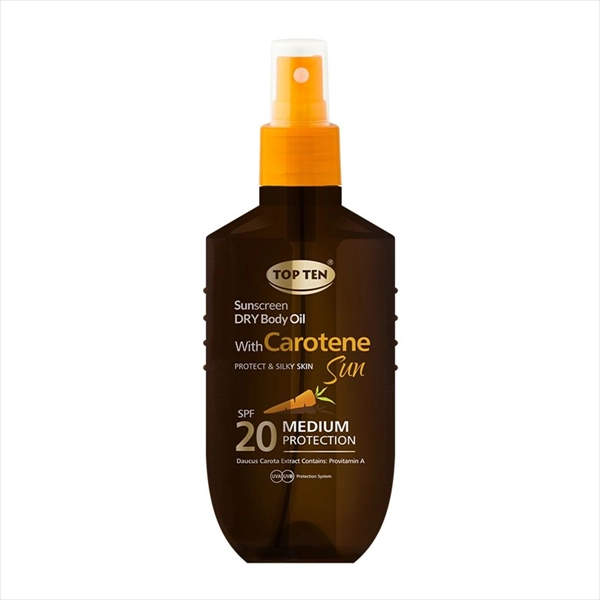 TOP TEN SUN SUVO ULJE SPREJ ZA ZAŠTITU OD SUNCA CAROTENE SPF20 150ML