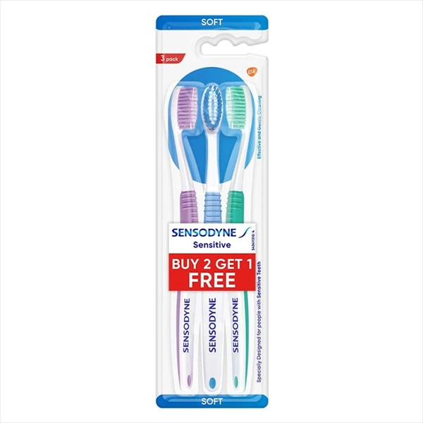 SENSODYNE ČETKICA ZA ZUBE SENSITIVE SOFT 2+1KOM