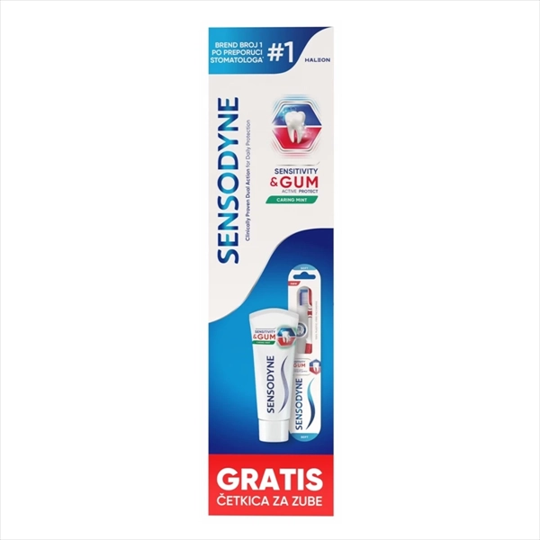 SENSODYNE DUO PACK SENSITIVITY&GUM PASTA ZA ZUBE 75ML + ČETKICA