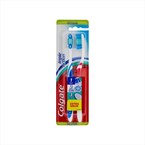 COLGATE ČETKICA ZA ZUBE TRIPLE ACTION MEDIUM 1+1KOM